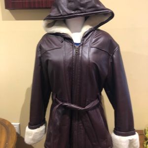 Leather belted Jacket